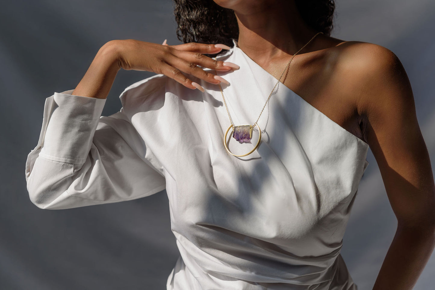 Amethyst Slice Necklace
