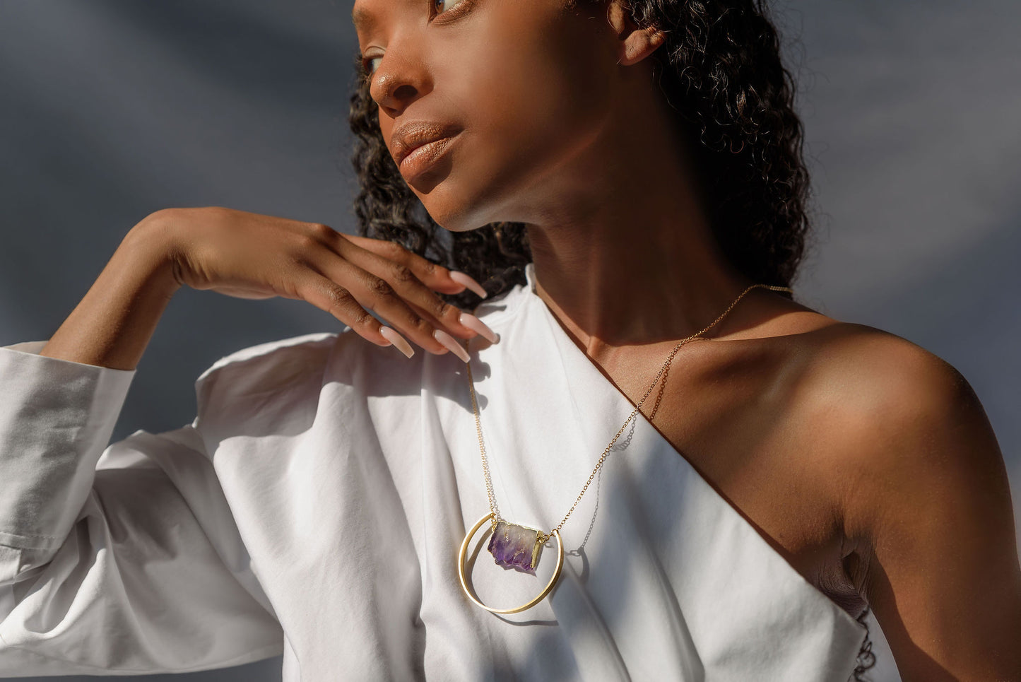 Amethyst Slice Necklace
