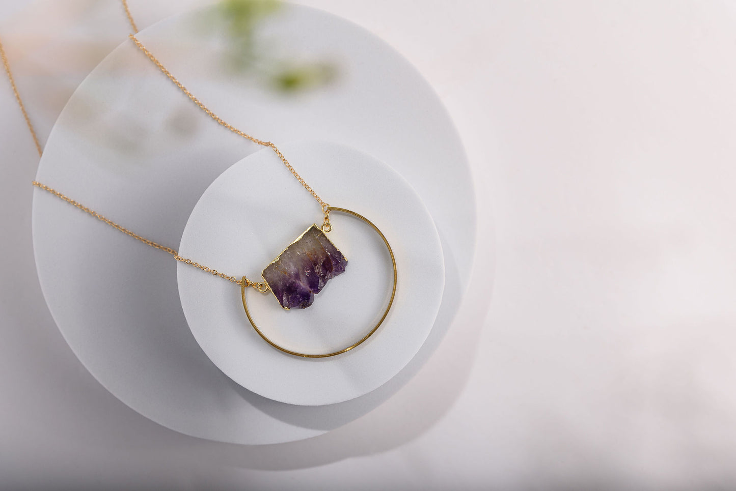 Amethyst Slice Necklace