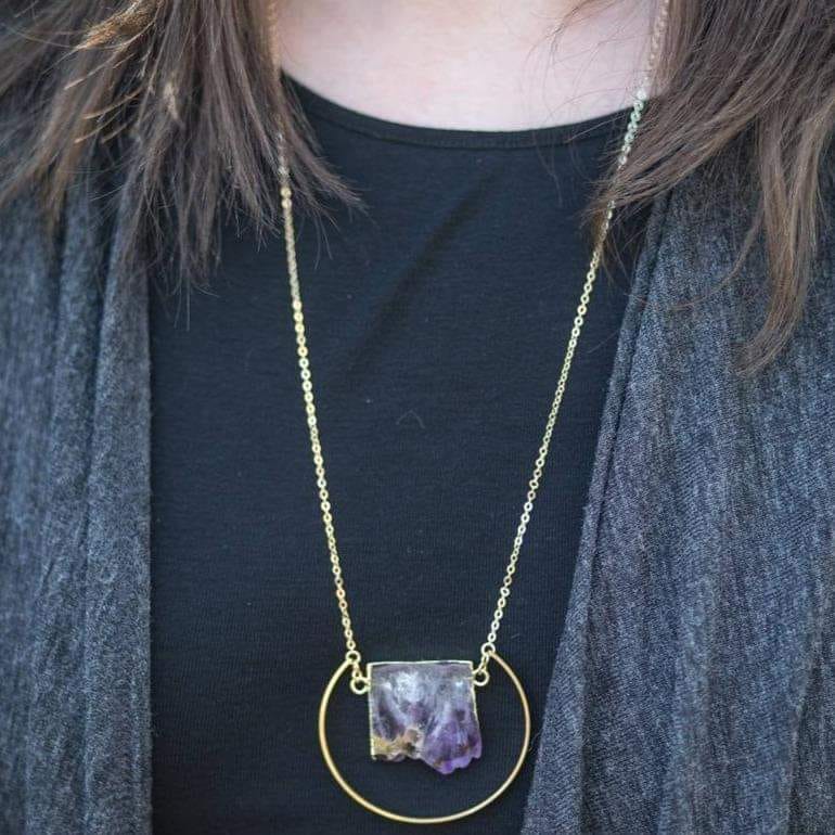 Amethyst Slice Necklace