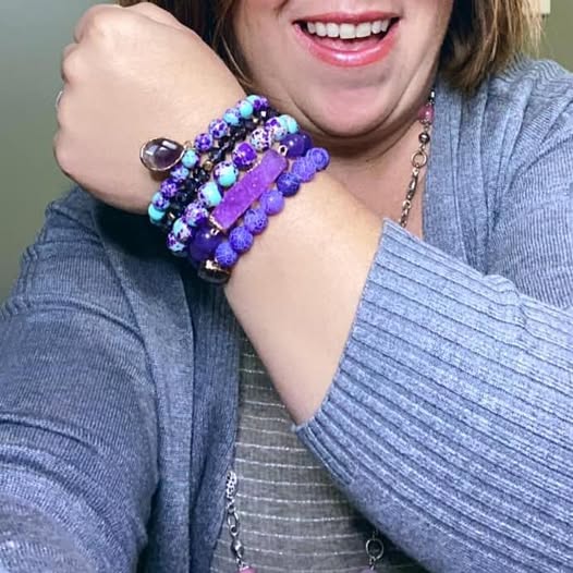 Amethyst and Imperial Jasper Stack