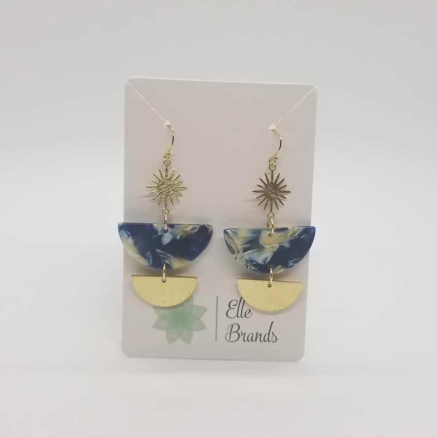 Starburst Half Moon Acetate Earrings