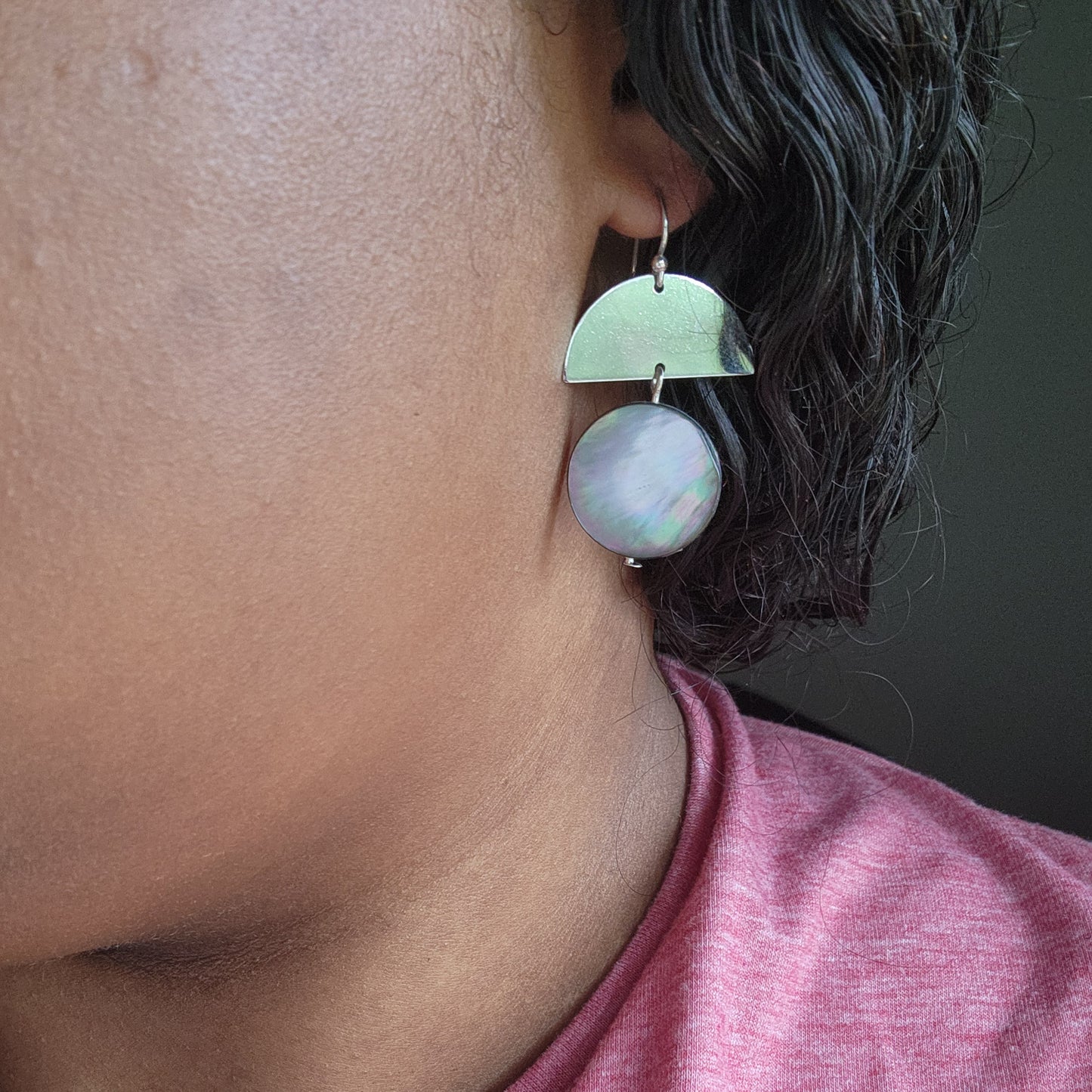 Half Moon Abalone Earrings