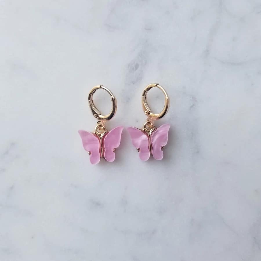 Butterfly Huggie Hoops