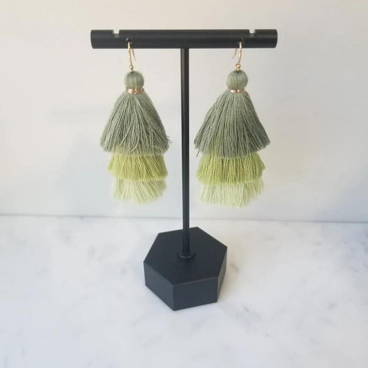 Tri Color Tassel Earrings