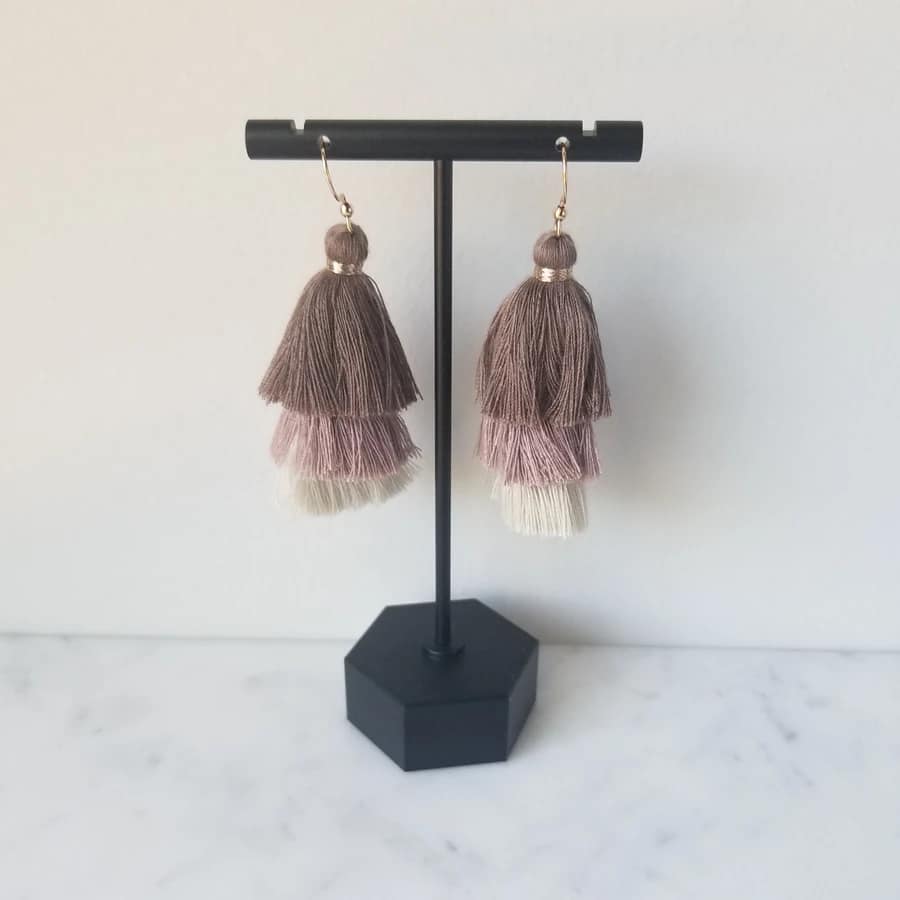 Tri Color Tassel Earrings