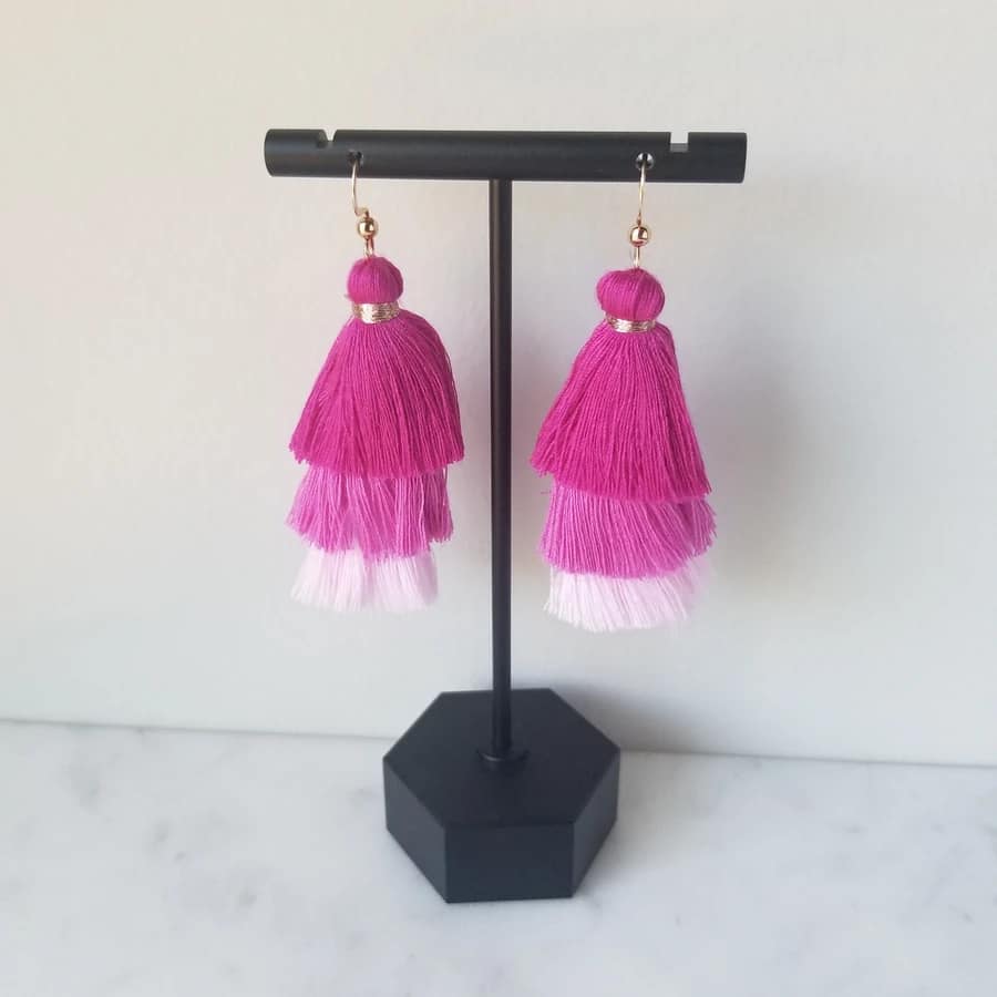 Tri Color Tassel Earrings