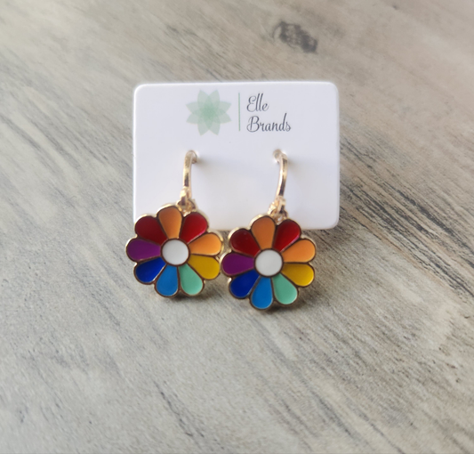 Rainbow Daisy Earrings