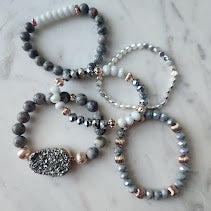Picture Jasper Stack with Rose Gold Accents