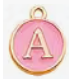 Pink Enamel Charm A Gold
