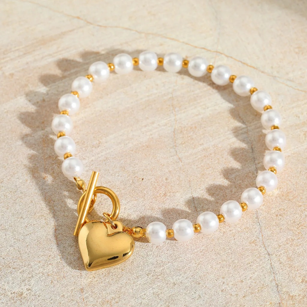 Pearl Heart Bracelets