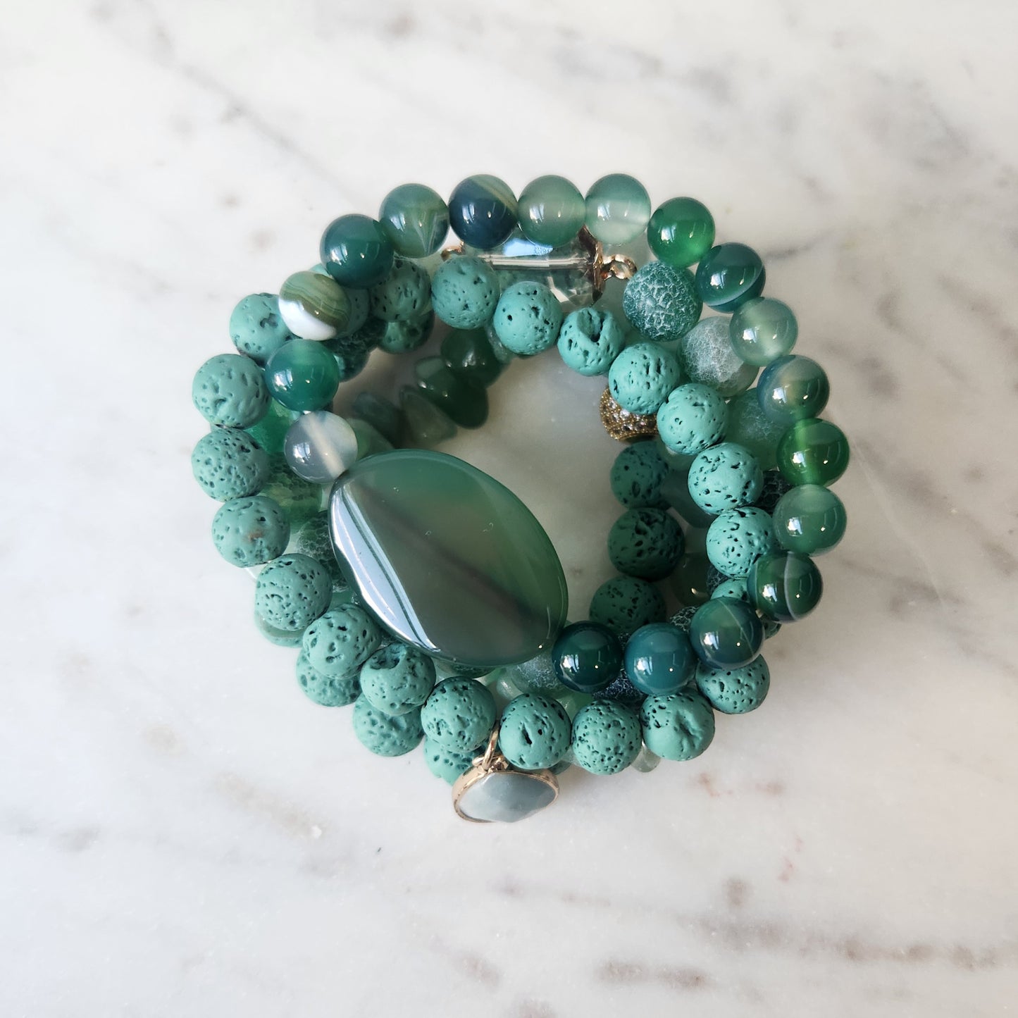 Aventurine and Green Agate Stack