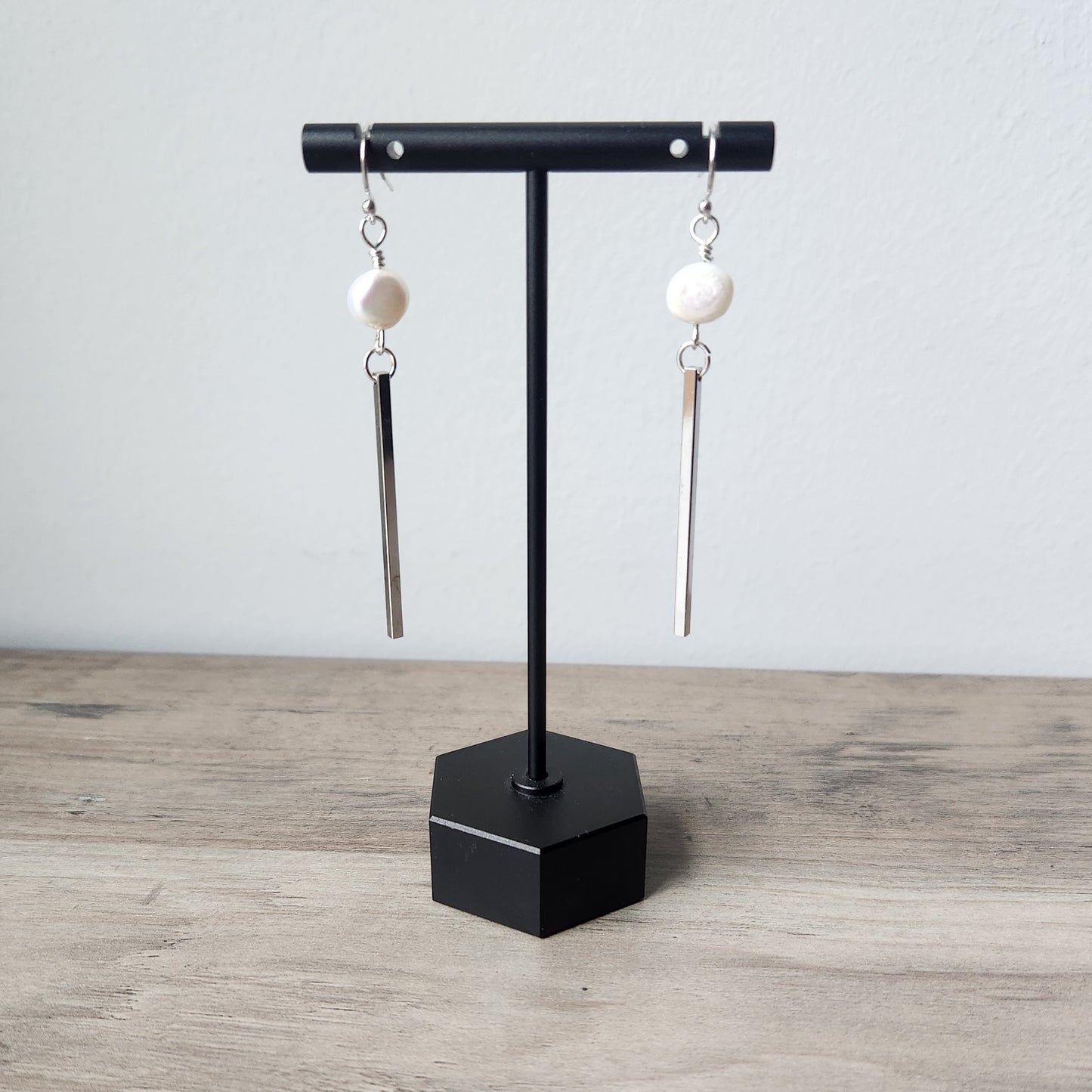 Pearl Bar Earrings