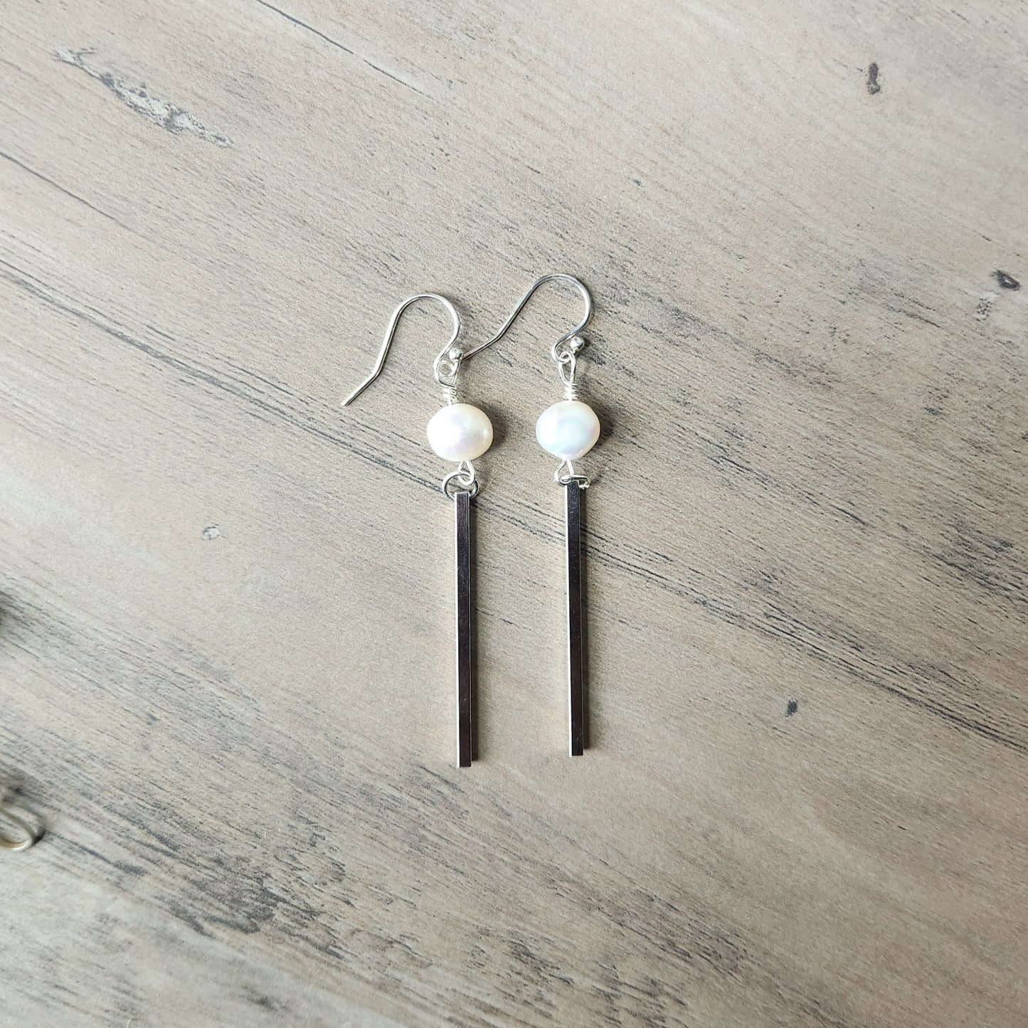 Pearl Bar Earrings