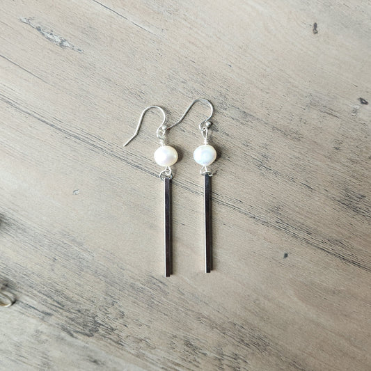 Pearl Bar Earrings
