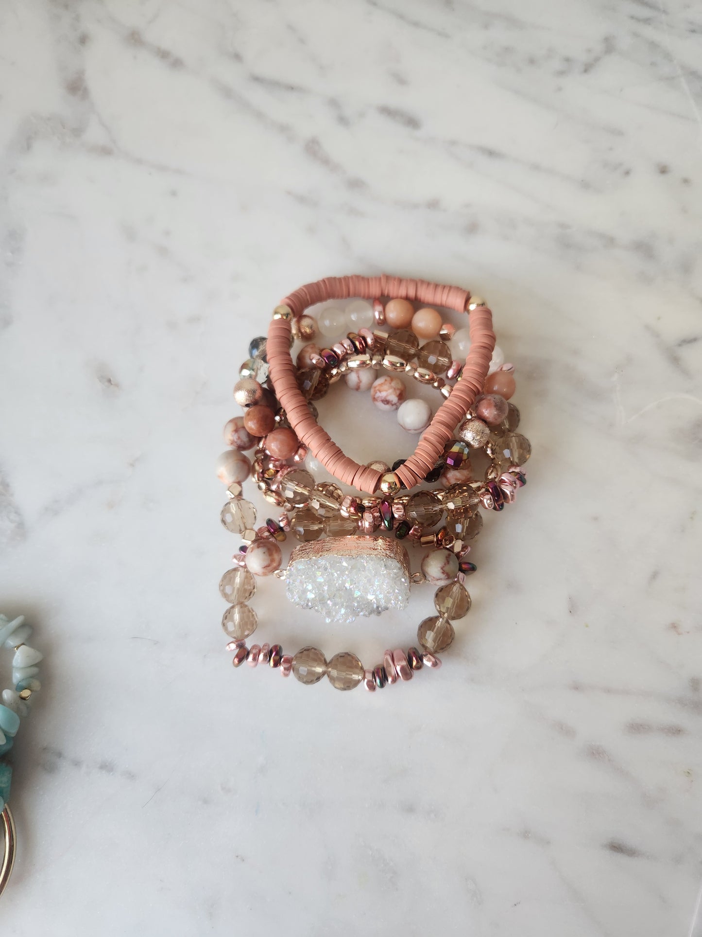 Orange Zebra Jasper and Sunstone Stack