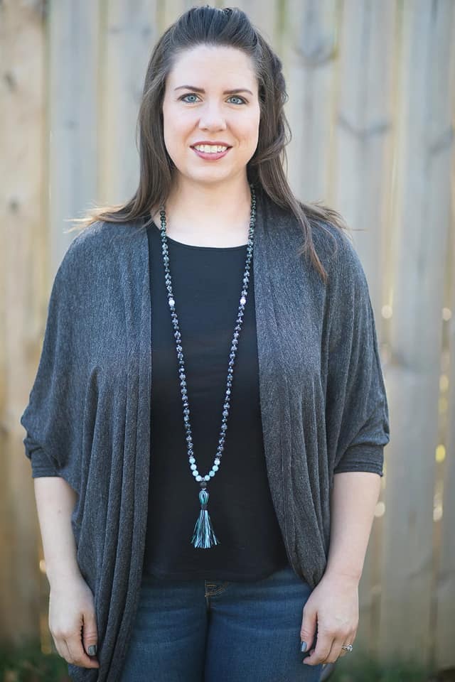 Snowflake Obsidian & Aquamarine Beaded Necklace