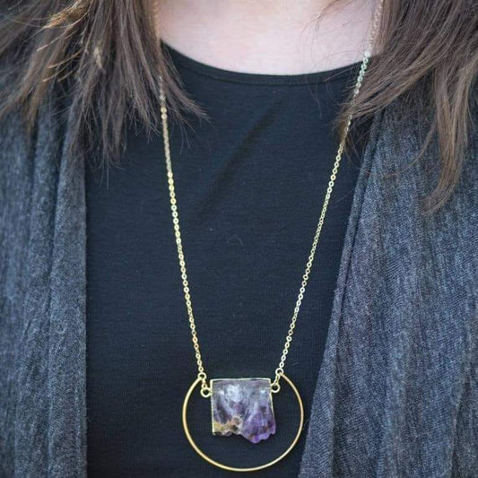 Amethyst Slice Necklace