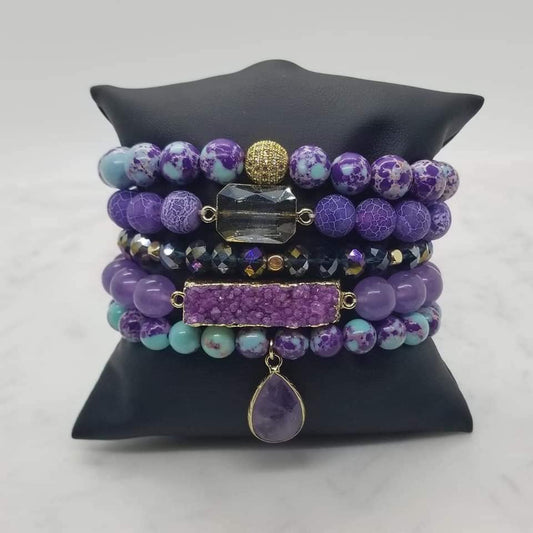 Amethyst and Imperial Jasper Stack