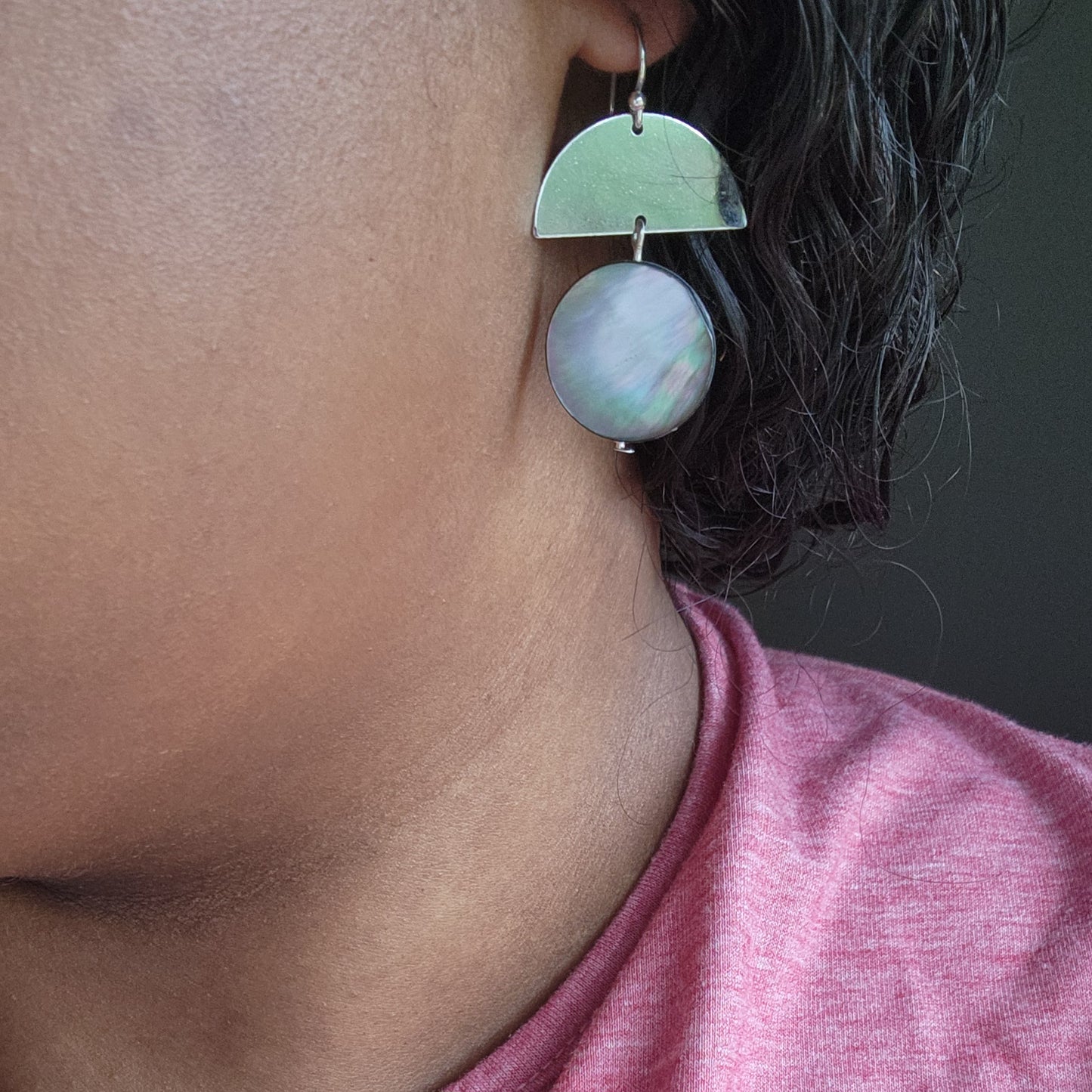 Half Moon Abalone Earrings