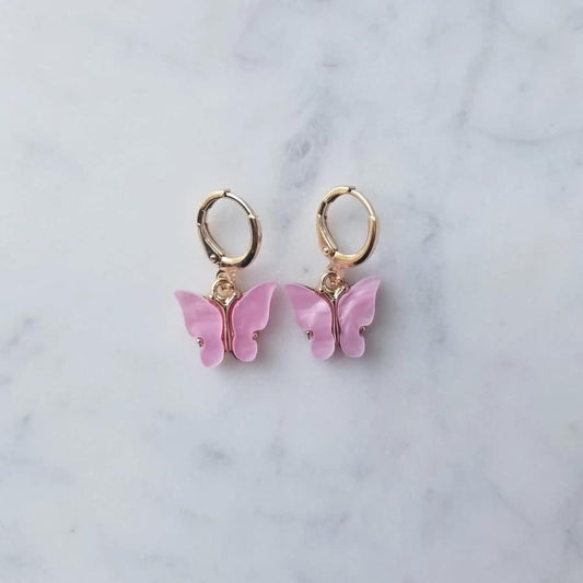 Butterfly Huggie Hoops