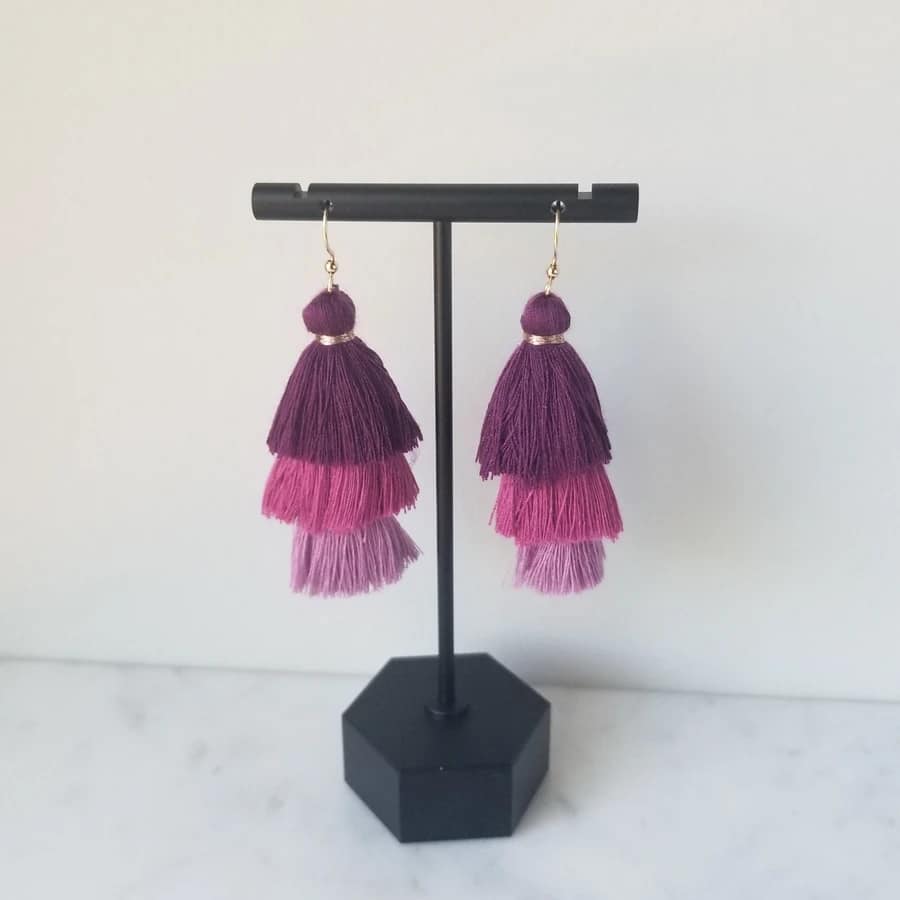 Tri Color Tassel Earrings