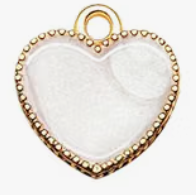 White Heart Enamel Alloy Charm
