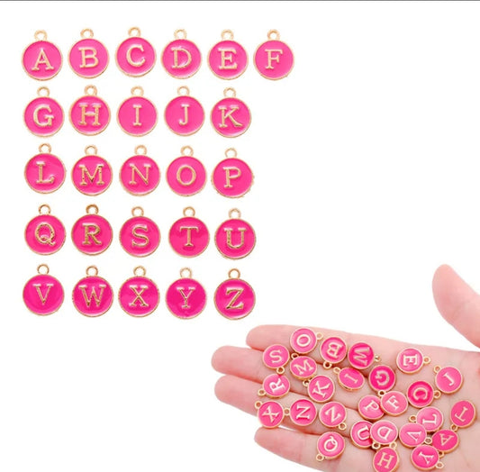 Hot Pink Letter Charms