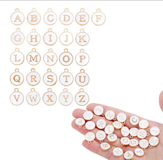 White Letter Charms