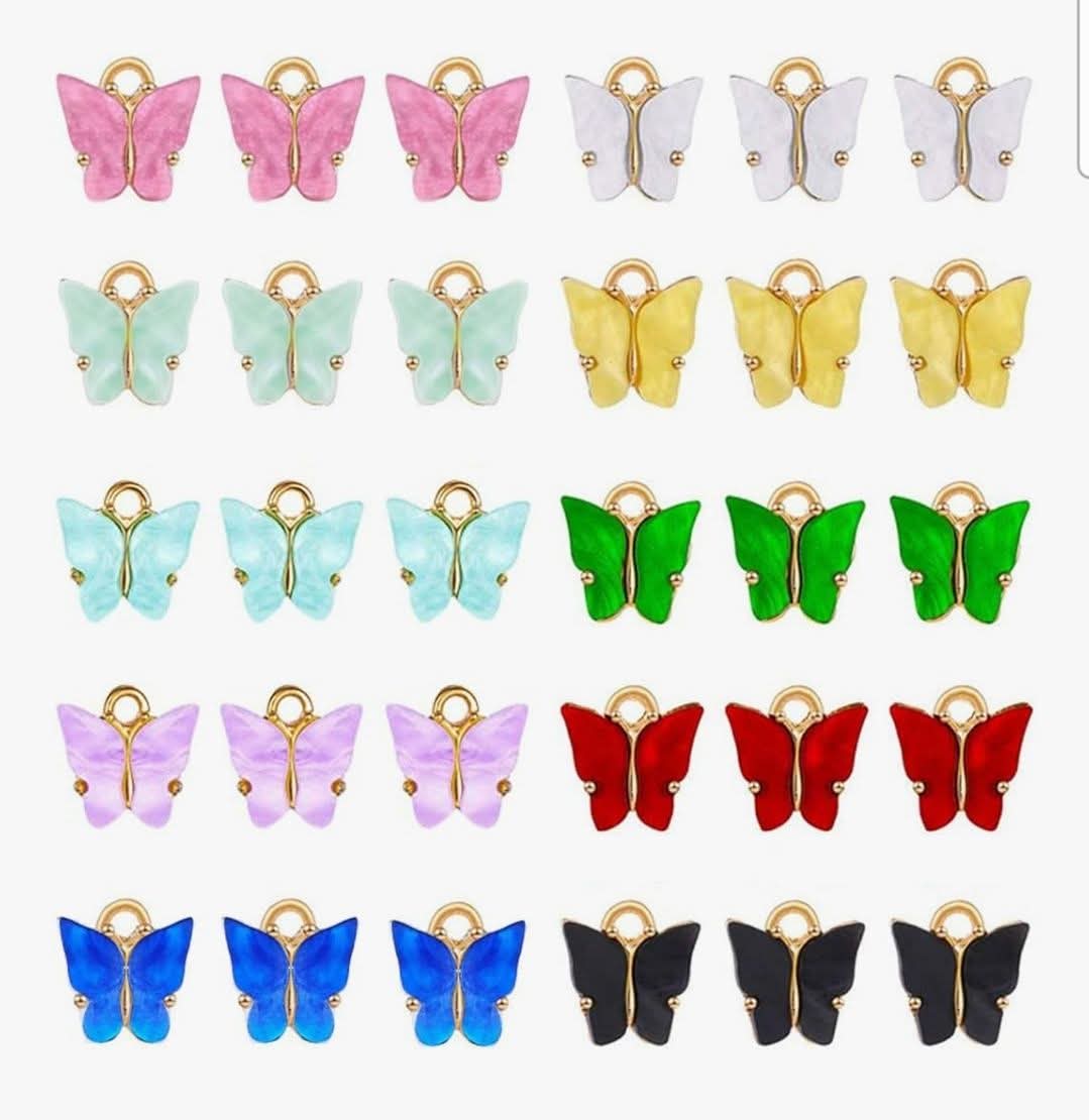 Paperclip Chain with Butterfly Charm Necklace