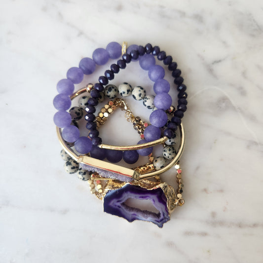 Purple Agate and Dalmatian Jasper Stack