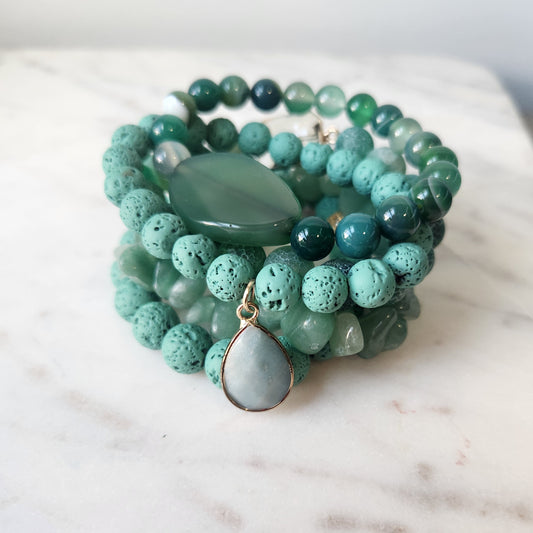 Aventurine and Green Agate Stack