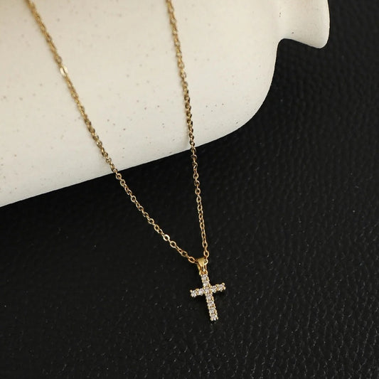 Cubic Zirconia Cross Necklace