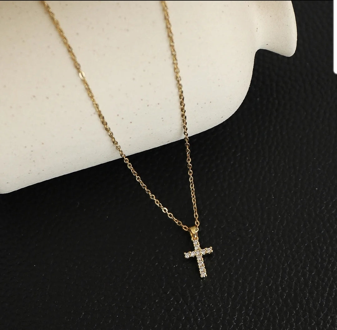 Cubic Zirconia Cross Necklace