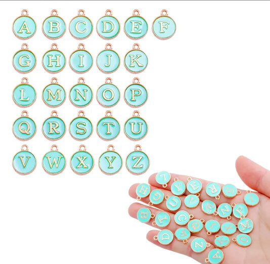 Teal Letter Charms