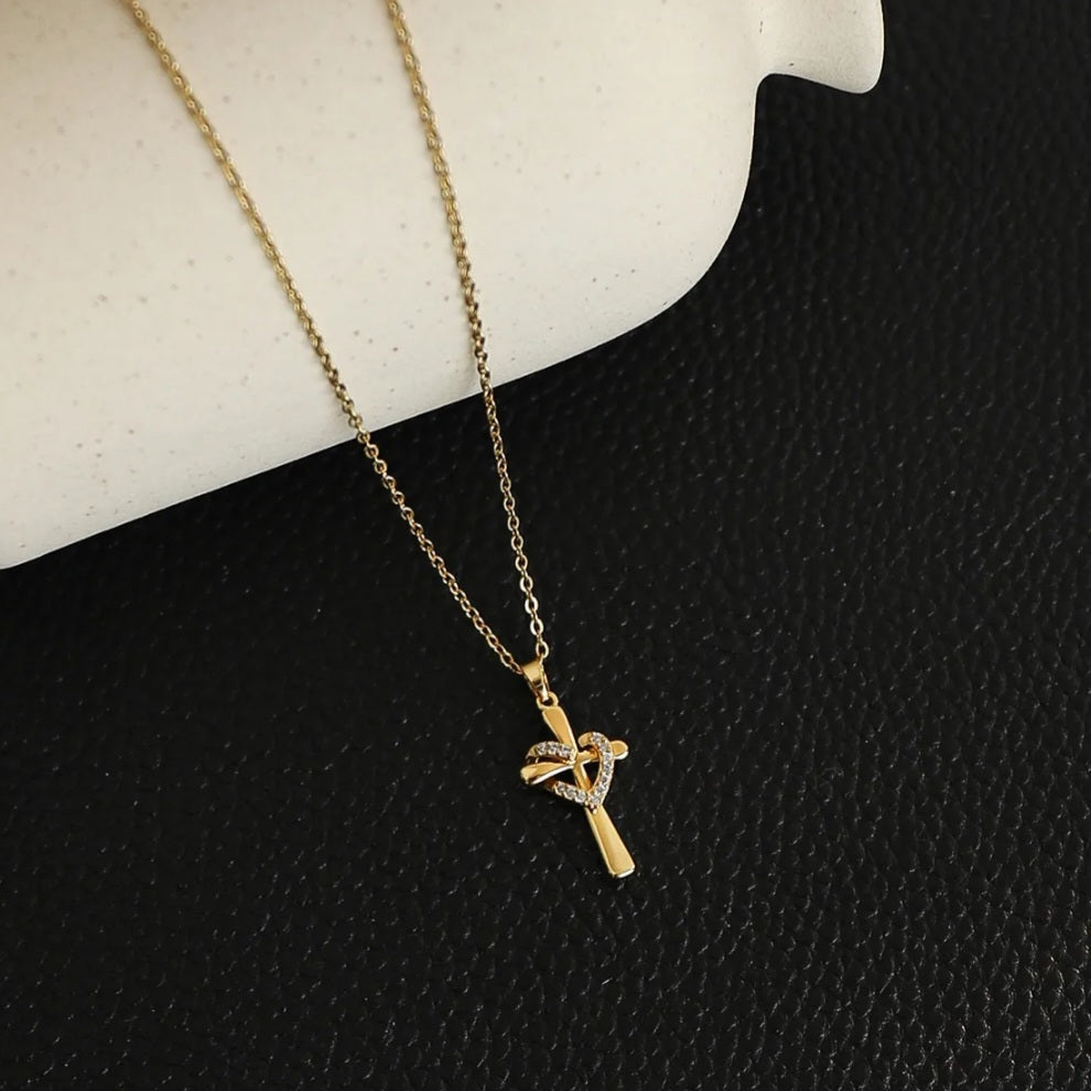 Cubic Zirconia Cross Necklace