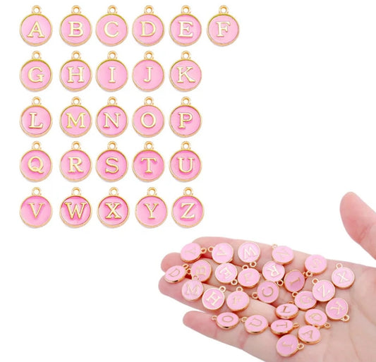 Pink Letter Charms
